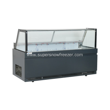 Deli display case chiller counter with freezer storage